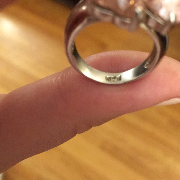 Blush jeweled flower sterling silver ring - Picture 5 of 5